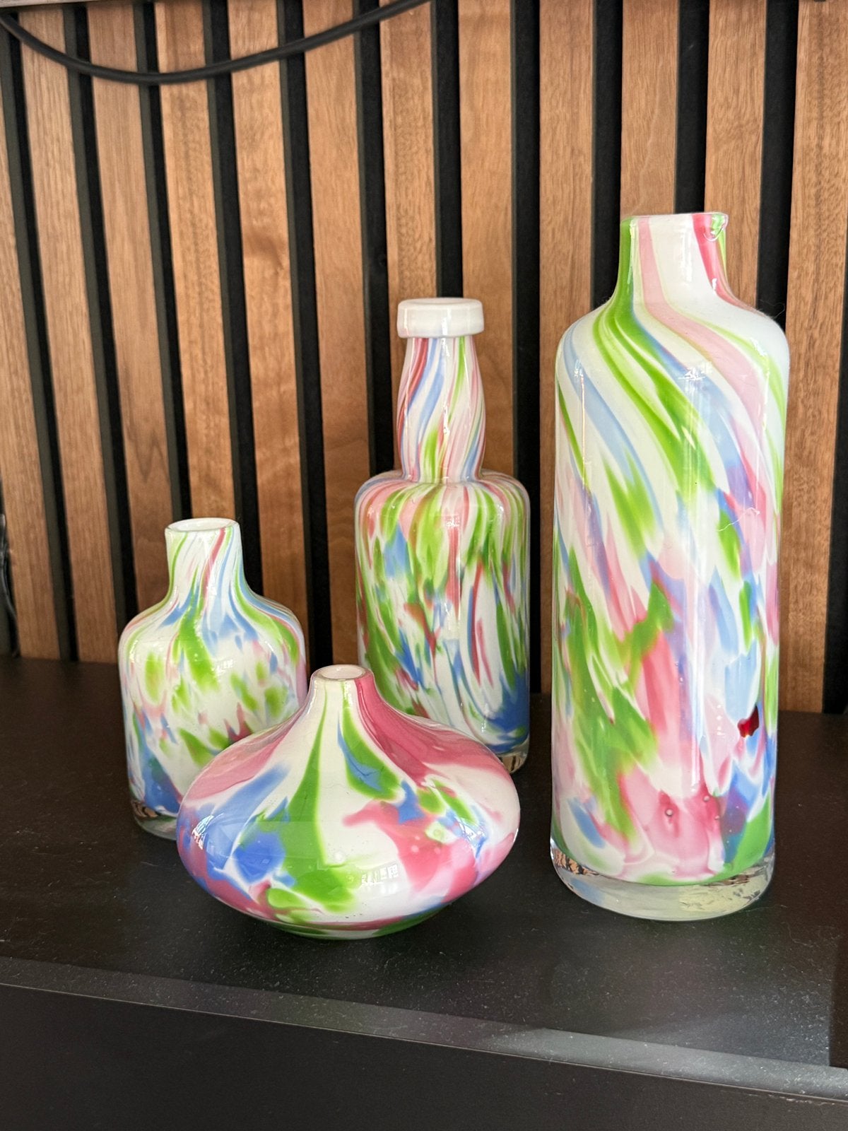Vaasjes fidrio mixed colours, Ophalen, Zo goed als nieuw, Blauw