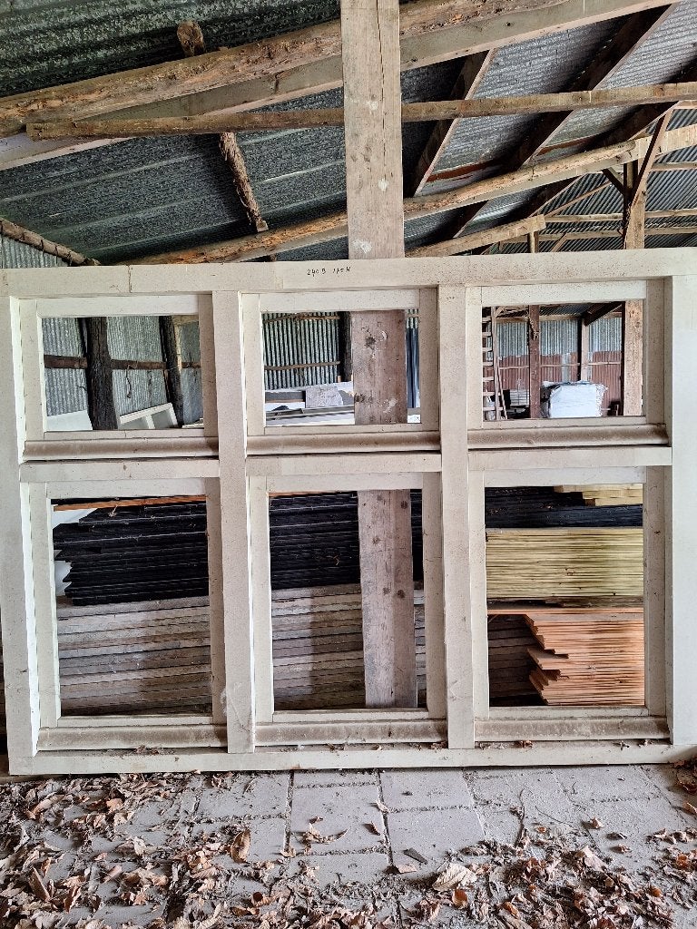 Hardhouten raamkozijn met 6 vaste ramen - Nieuw, Doe-het-zelf en Verbouw, Kozijnen en Schuifpuien, Ophalen, Nieuw, 150 tot 225 cm