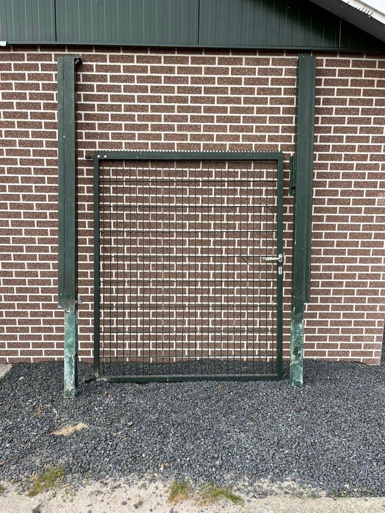 Looppoort, Tuin en Terras, Ophalen, Gebruikt, IJzer, Dubbelstaafmat hekwerk
