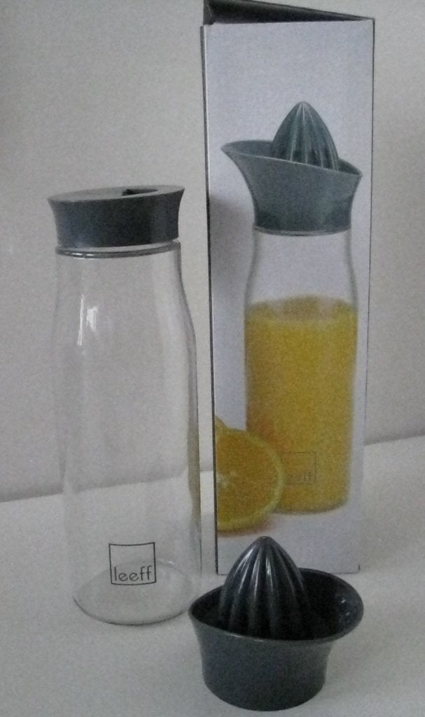 Leeff Bottle Juicer / Glazen fles met Perskegel en Schenkdop, Huis en Inrichting, Overige typen, Ophalen of Verzenden, Nieuw, Glas