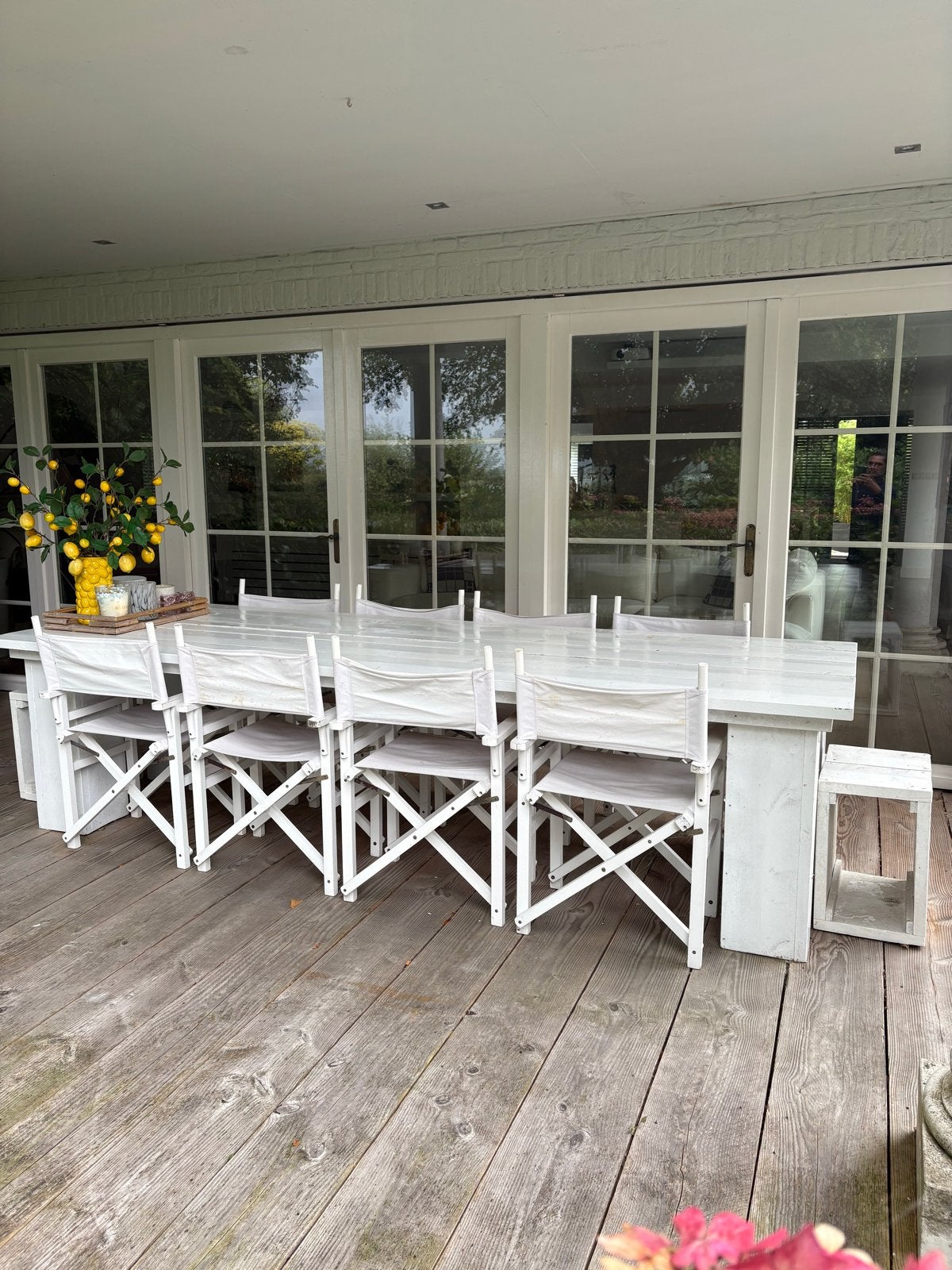 Mooie tafel perfect voor buiten of onder een overkapping, Huis en Inrichting, Gebruikt, 100 tot 150 cm, 200 cm of meer, Ophalen of Verzenden