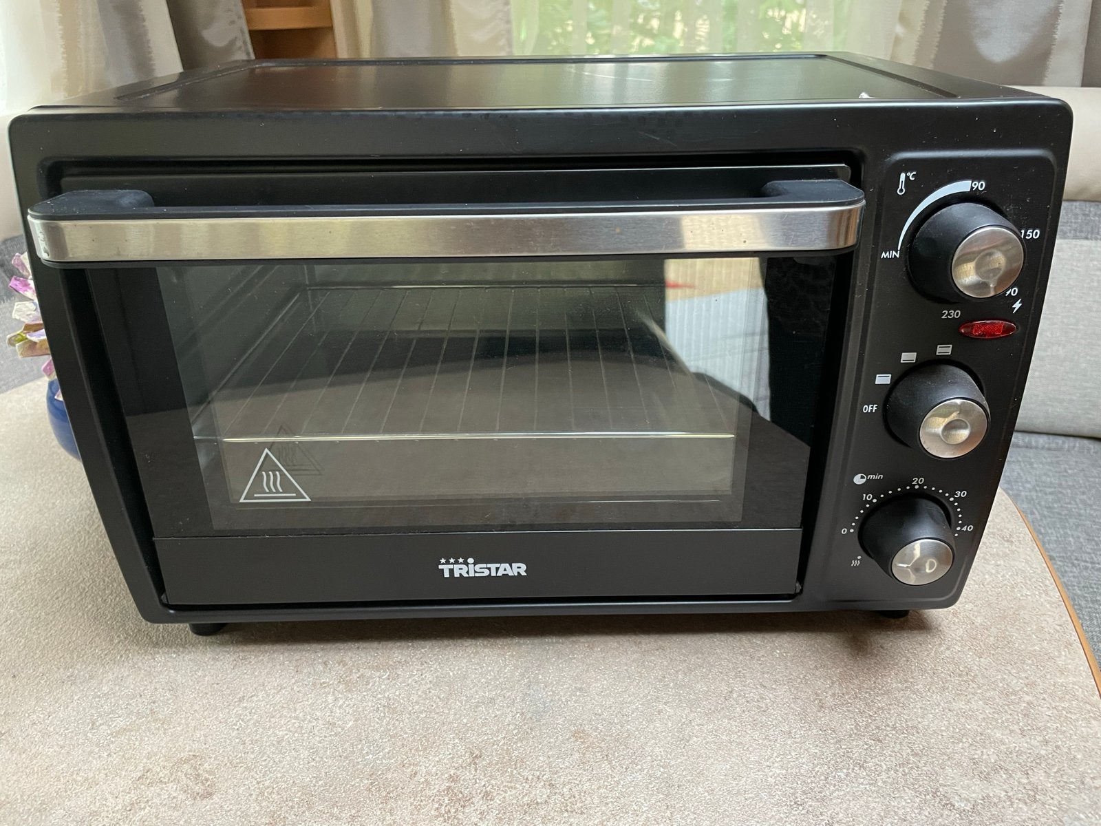 Tristar OV-1433 Mini Camping Oven 19L met Grill Zwart, Ophalen, Gebruikt, Minder dan 45 cm, Vrijstaand