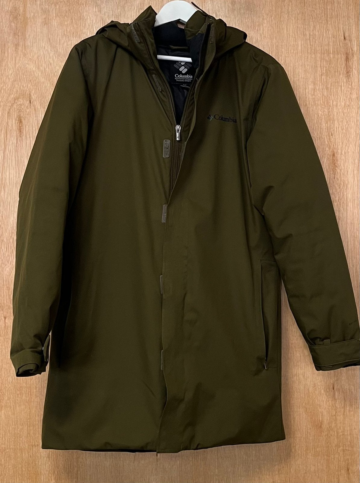 Columbia parka winterjas donkergroen - Maat S, Ophalen of Verzenden, Zo goed als nieuw, Maat 46 (S) of kleiner, Groen