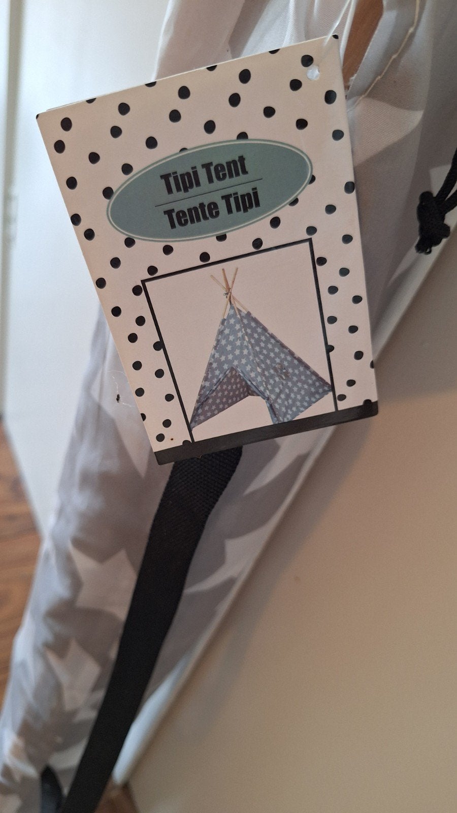 Tipi Tent voor kinderen - Grijs met witte sterren, Ophalen, Nieuw, Overige materialen