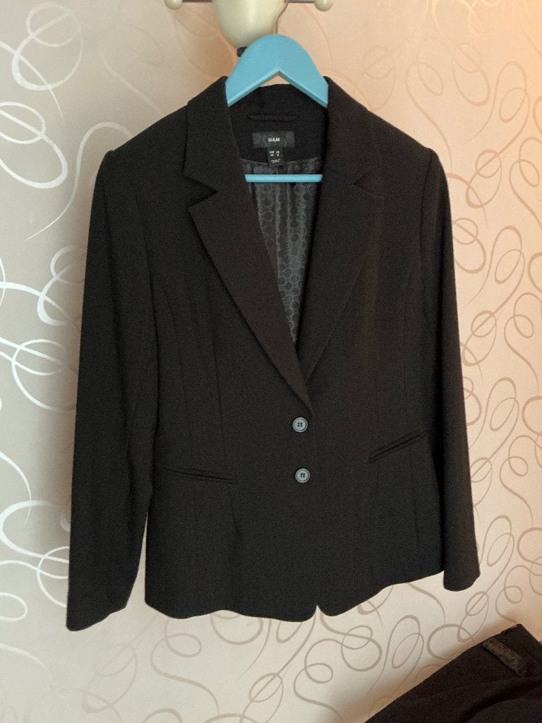 Damespak zwart (2-delig) (alleen ophalen), H&M, Kostuum of Pak, Zwart, Zo goed als nieuw
