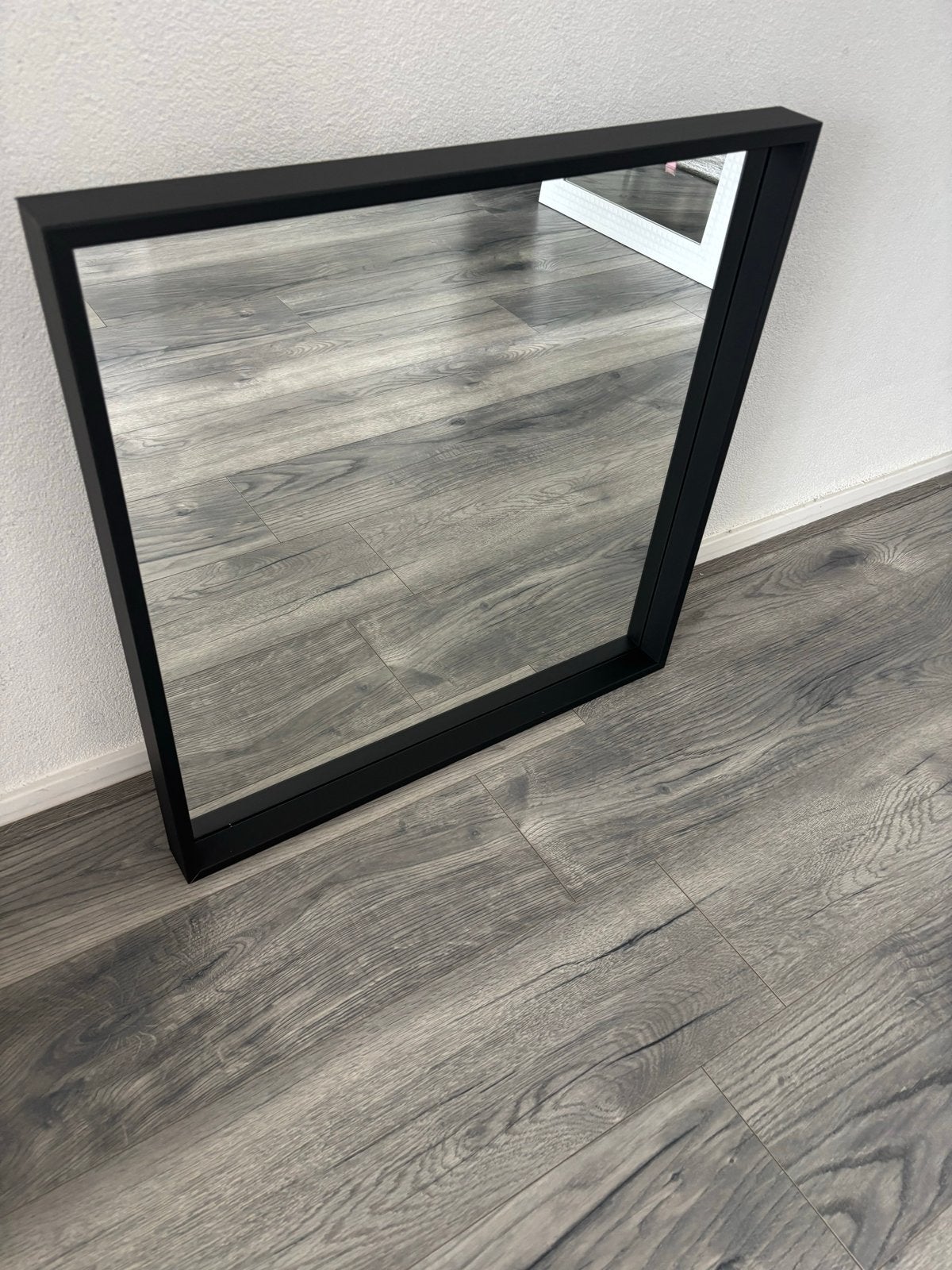 IKEA NISSSEDAL Spiegel 65x65 cm zwart, Ophalen, Gebruikt, Vierkant, Minder dan 100 cm
