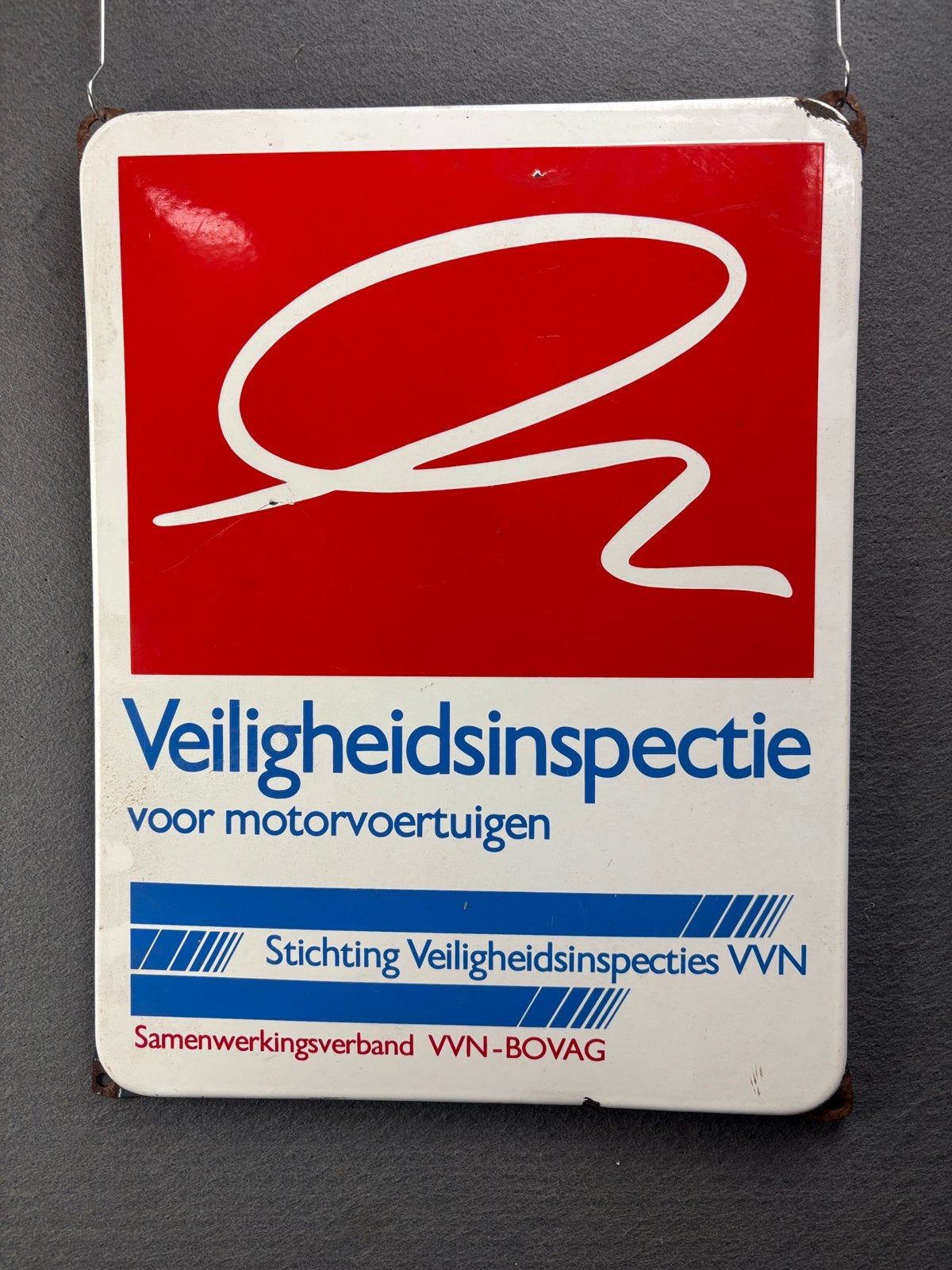 Veiligheidsinspectie VVN BOVAG Emaille reclamebord, Reclamebord, ., Ophalen of Verzenden, Zo goed als nieuw