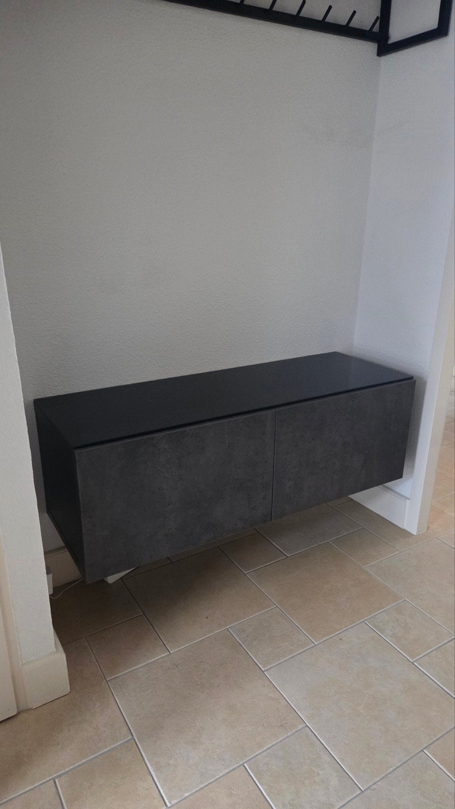 IKEA Besta TV-meubel / zwevende kastje met glazen top, Huis en Inrichting, Kasten | Televisiemeubels, Ophalen, Gebruikt, 100 tot 150 cm