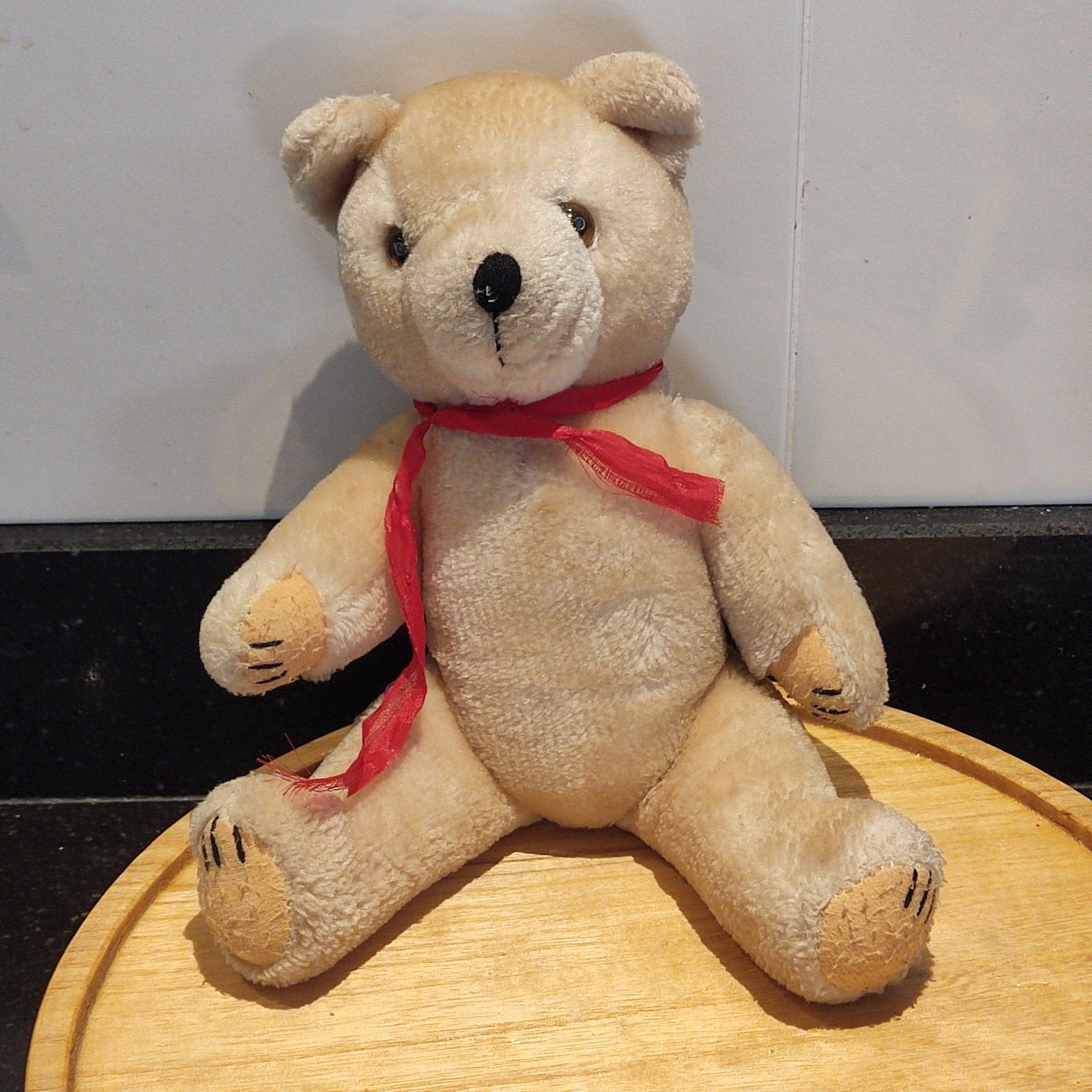 Vintage Teddybeer met beweegbare ledematen  (Jaren 80/90), Gebruikt, Beer, Ophalen of Verzenden, Middelgroot (20 tot 80 cm)