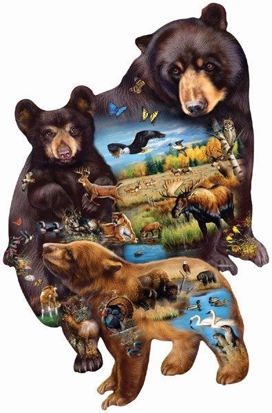 SunsOut - Bear Family Adventure - 1000 stukjes  Vormpuzzel, Ophalen of Verzenden, 500 t/m 1500 stukjes, Nieuw, Legpuzzel