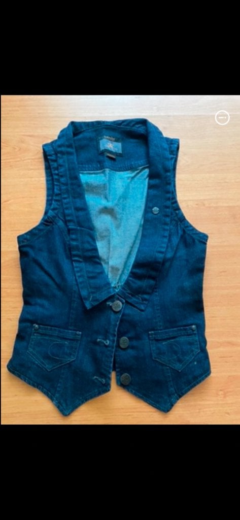 Blauwe spijker gilet Capsize maat XS: ZGAN, Blauw, Ophalen of Verzenden, Zo goed als nieuw, Zonder mouw
