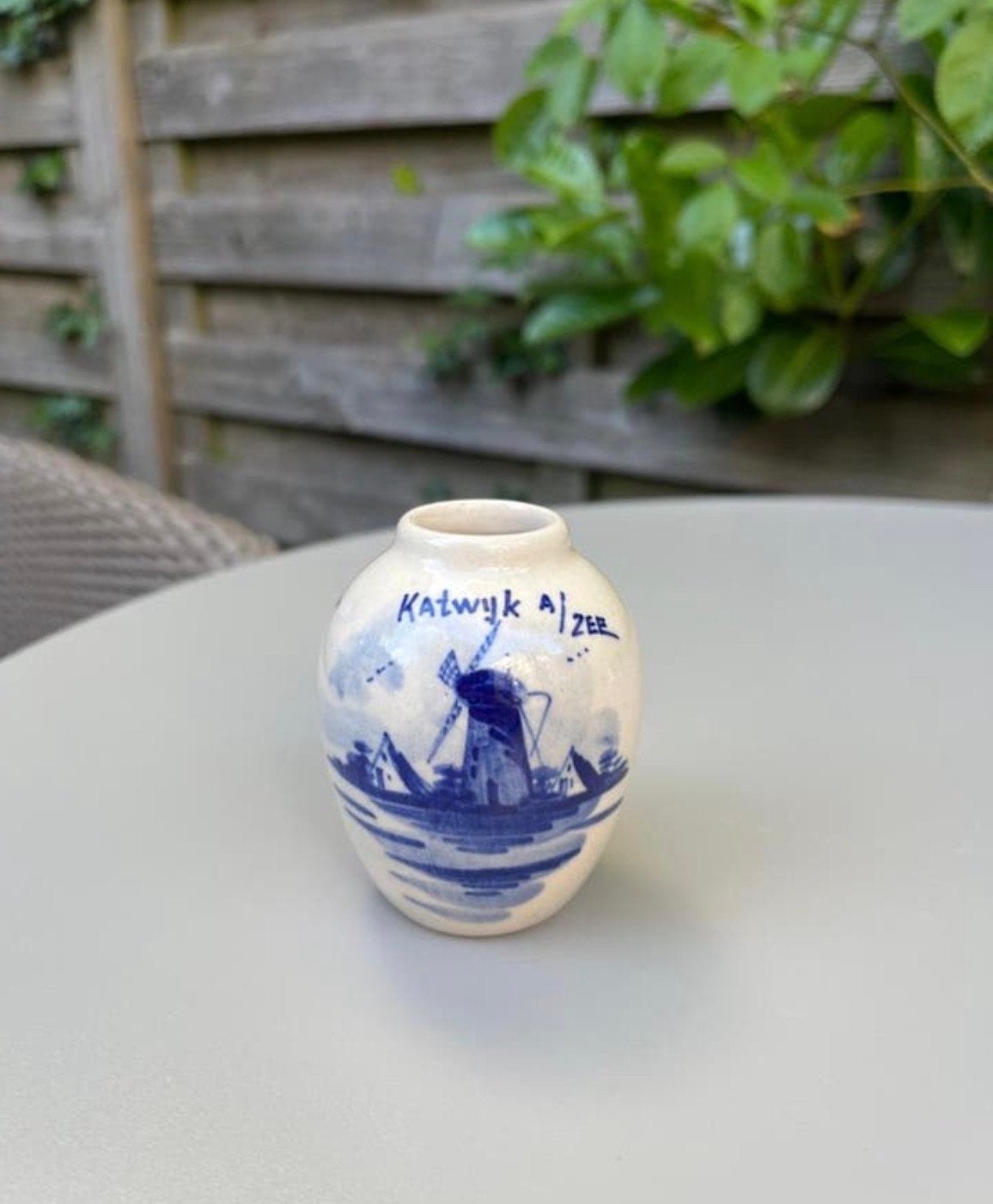 Delfts Blauw Minivaasje - Katwijk aan Zee Molen, Ophalen of Verzenden