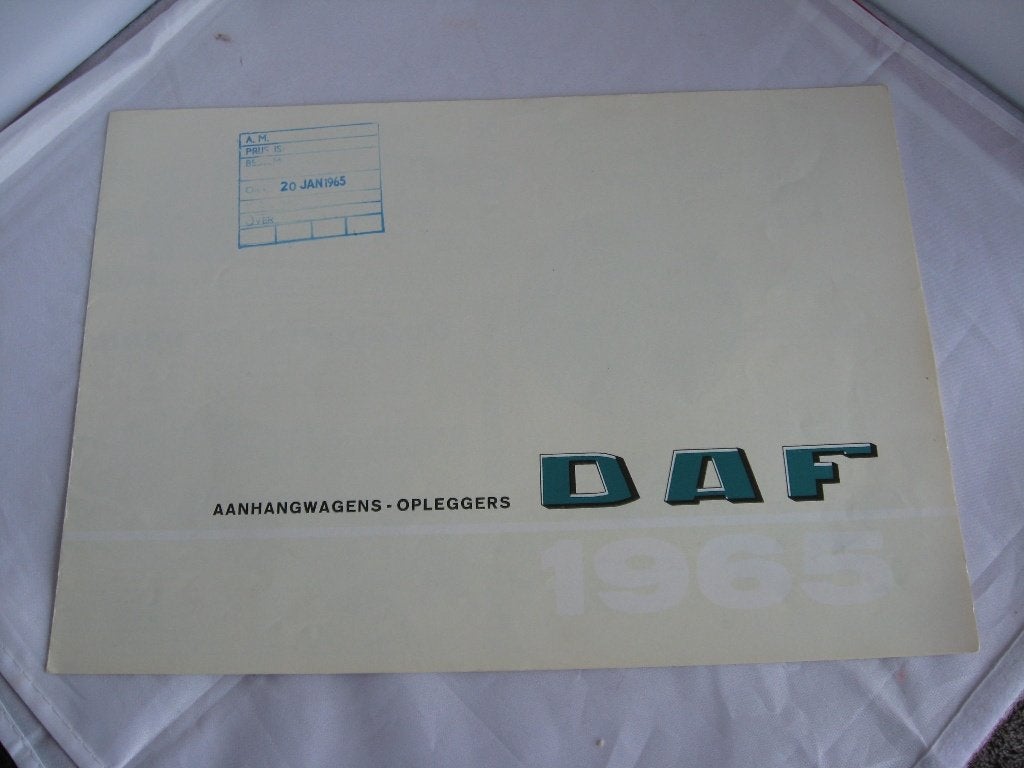 Daf vrachtwagen folder 1965 A4 uitvouw blad 3 bladzijde., Ophalen of Verzenden, Zo goed als nieuw, Overige merken