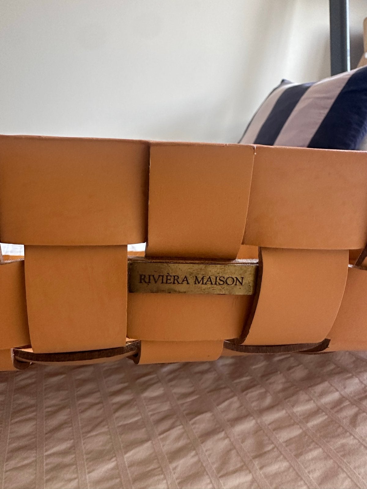 Riviera Maison Leren Dienblad - Zo goed als nieuw, Huis en Inrichting, Ophalen, Overige materialen, Met handvatten, Zo goed als nieuw