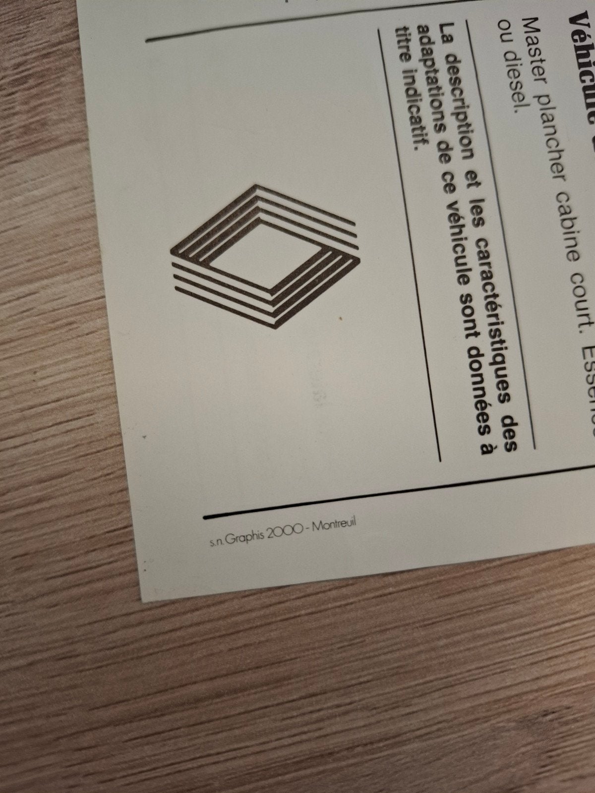 Renault Master Van 'deux chevaux' Heuliez sheet, Ophalen of Verzenden, Gelezen, Renault