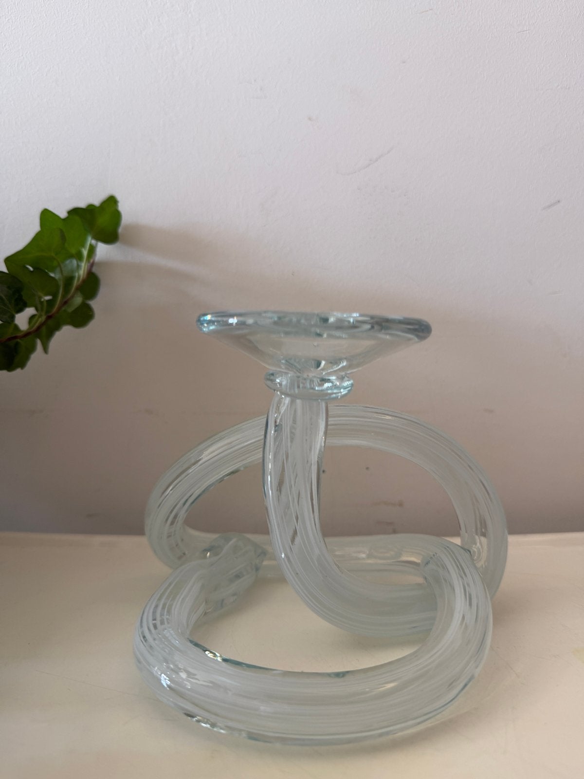 Infinity knot murano waxinelicht kandelaar, Antiek en Kunst, Ophalen of Verzenden