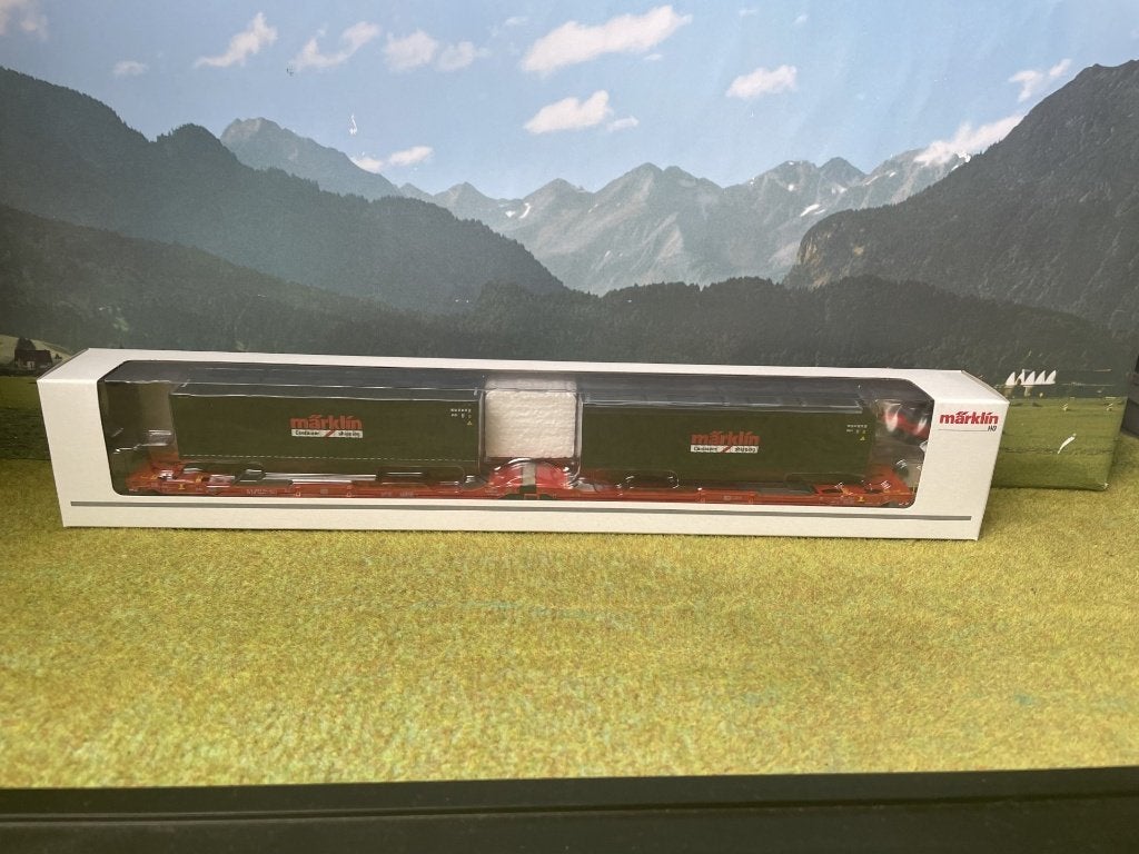 Märklin 47478 Wagen met dubbele kuil-bodem Sdggmrss 738, Wisselstroom, Ophalen of Verzenden, Märklin, Nieuw