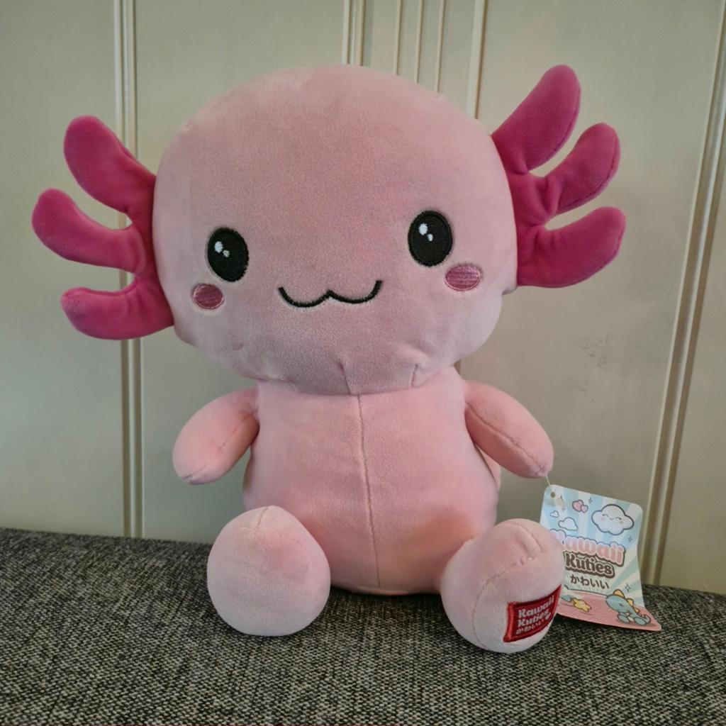 122.  Kawaii Cuties Axolotl Knuffel 24cm Roze, Ophalen of Verzenden, Zo goed als nieuw, Roze, Met label