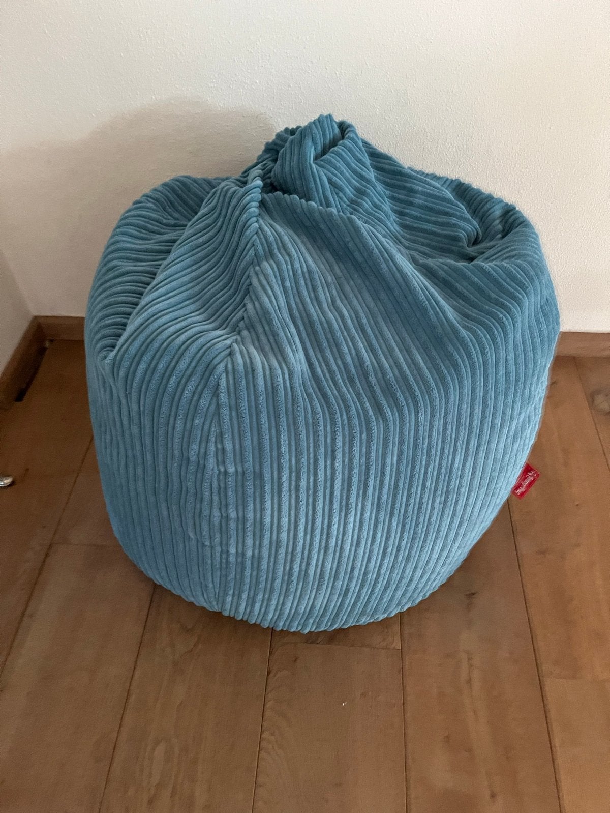 Lounge Pug Zitzak - Ribfluweel - Petrolblauw, Ophalen, Zo goed als nieuw, Blauw, Zitzak