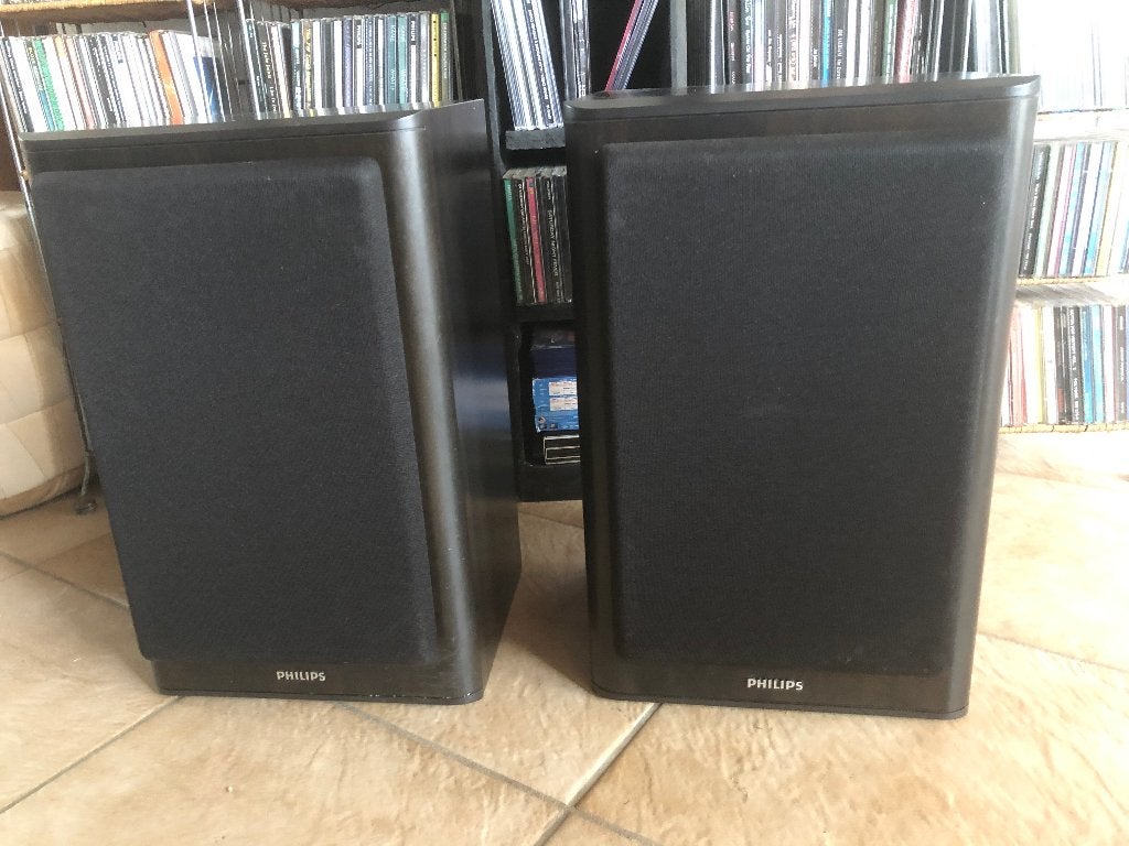 Te Koop Philips FB, 2-weg boxen., Audio, Tv en Foto, Luidsprekers, Ophalen, Minder dan 60 watt, Front, Rear of Stereo speakers