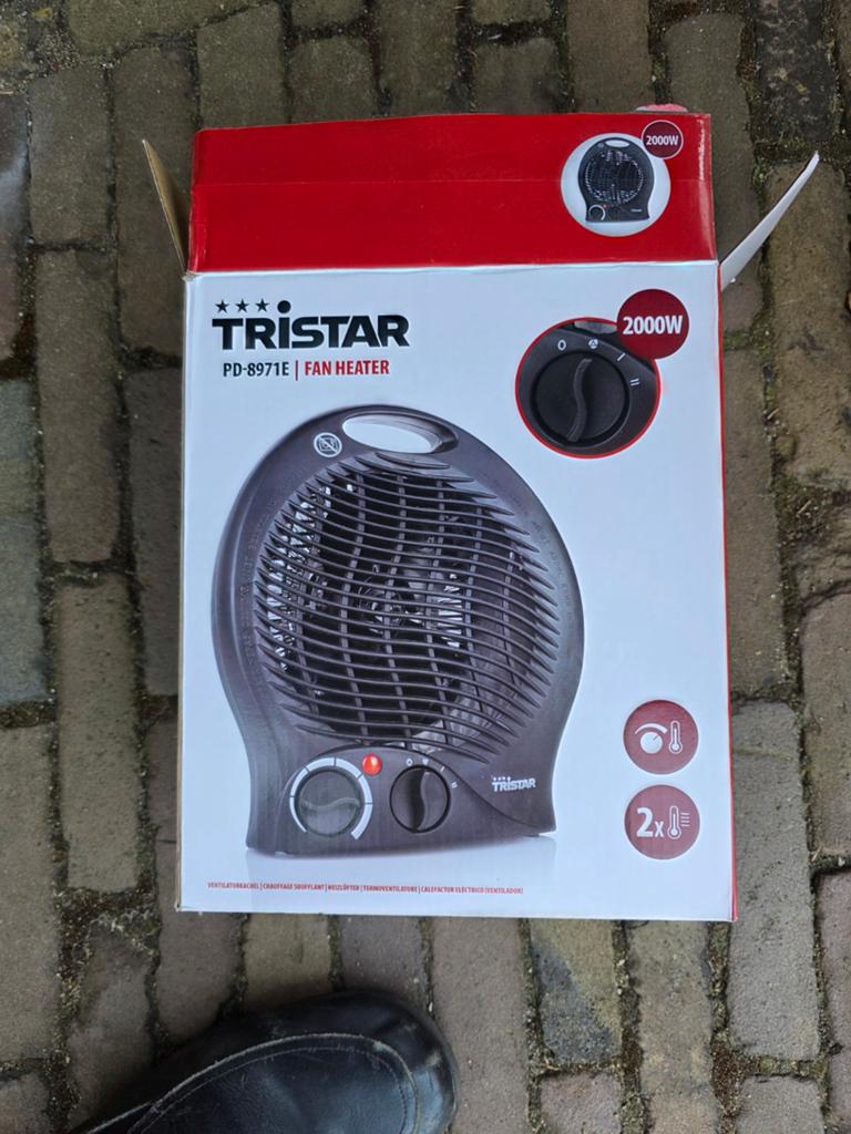 Tristar PD-8971E Ventilatorkachel 2000W - Zo goed als nieuw, Tafel- of Grondventilator, Minder dan 60 m³, 2 snelheden, Ophalen of Verzenden