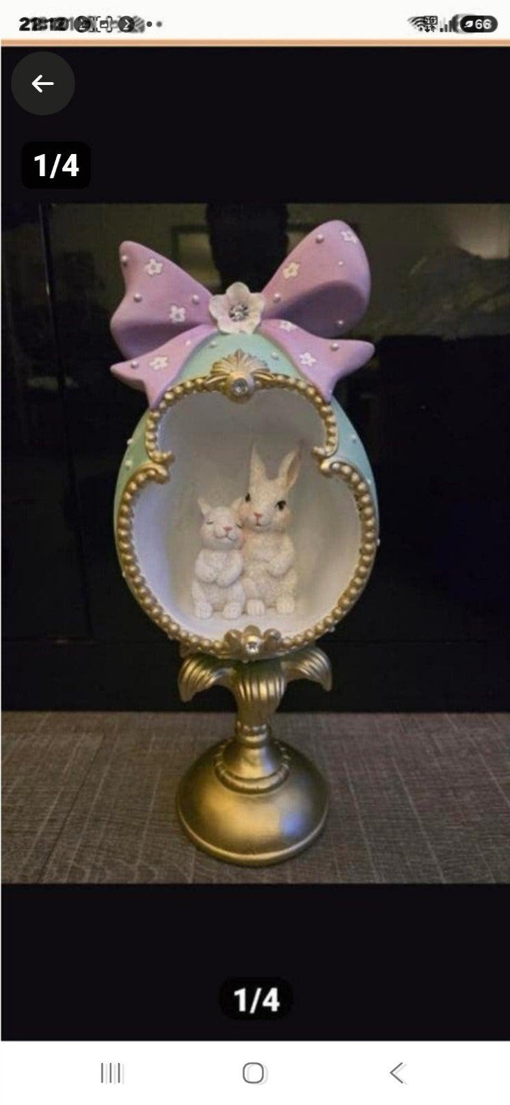 Leuke decoratie in de vorm van een ei met konijntjes erin., Ophalen of Verzenden, Nieuw