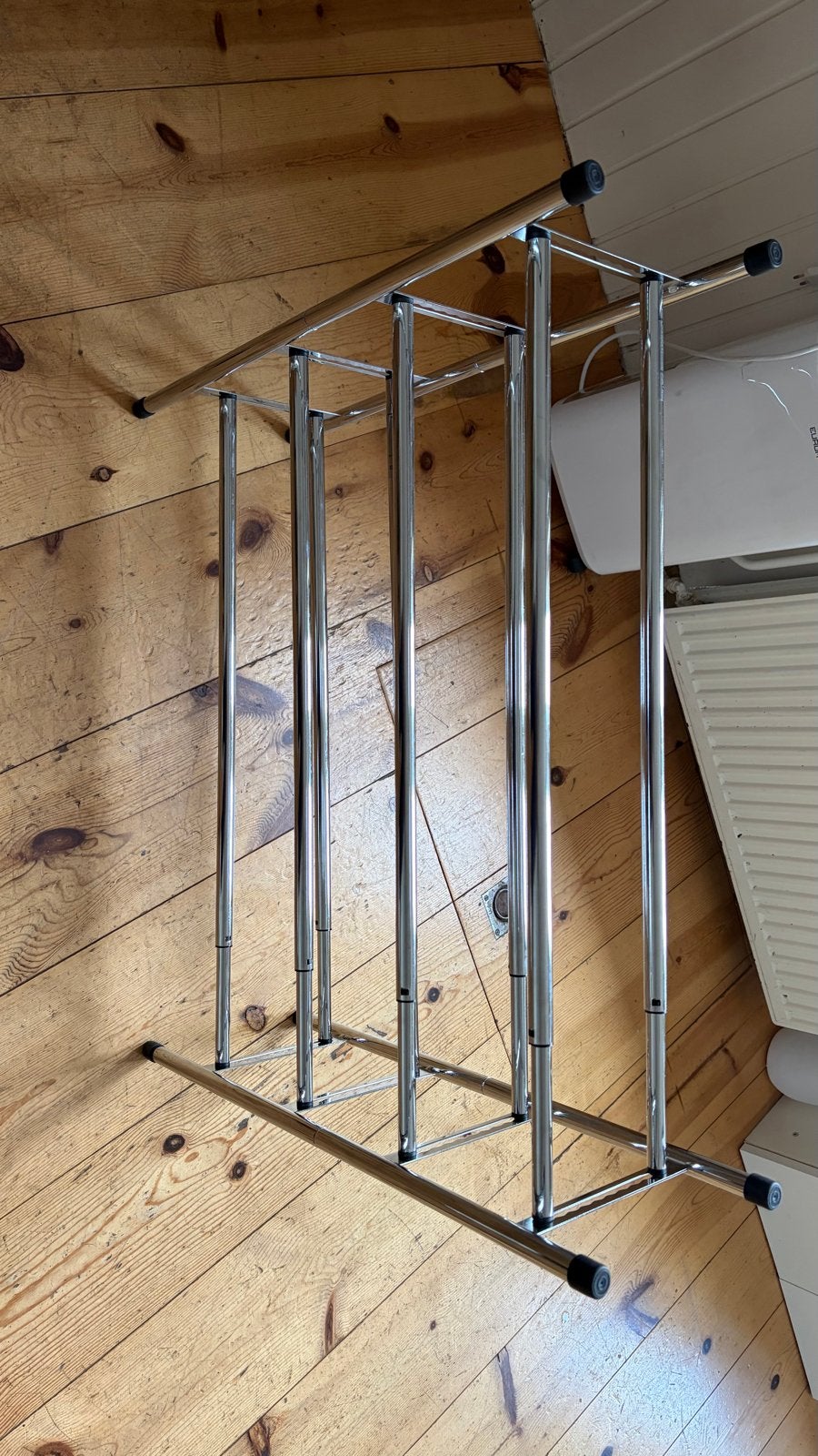 Retro uitschuifbaar schoenenrek - Chroom / zilver, Ophalen, Gebruikt