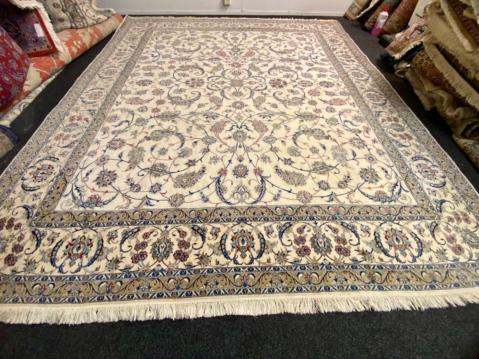Mooi origineel handgeknoopt Perzische nain tapijt., ., 200 cm of meer, Ophalen of Verzenden, Zo goed als nieuw