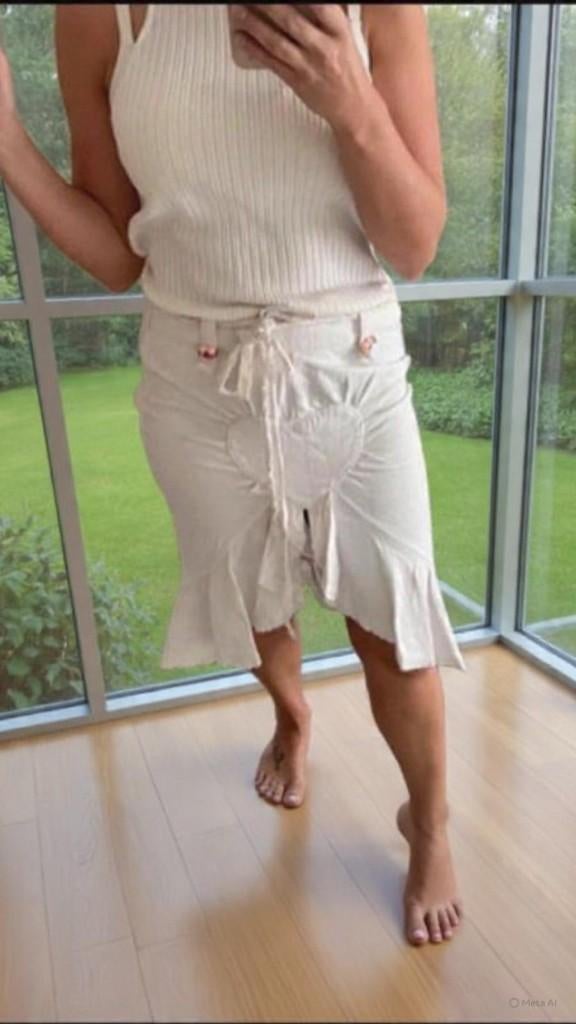 Isla Ibiza Bonita Witte Rok - Maat M - Boho Hart & Volants, Kleding | Dames, Rokken, Maat 38/40 (M), Wit, Ophalen of Verzenden