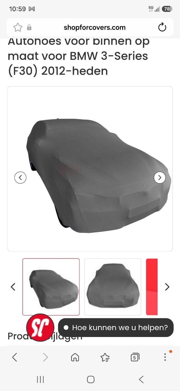 Autohoes voor binnen op maat voor BMW 3-Serie (F30) sedan, Ophalen of Verzenden