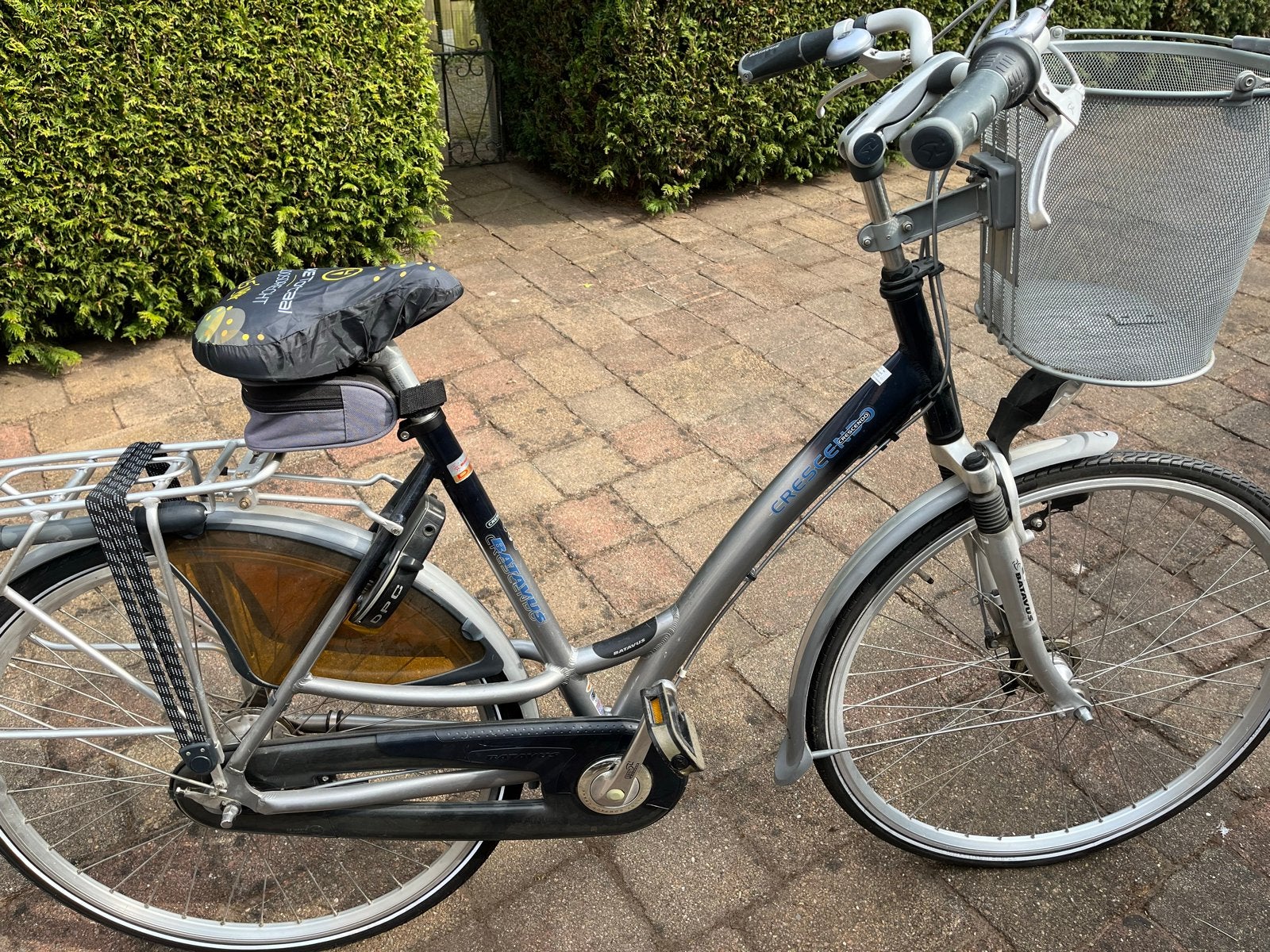 Batavus damesfiets met 7 versnellingen  en mand, Ophalen, Velgrem, Versnellingen, Batavus