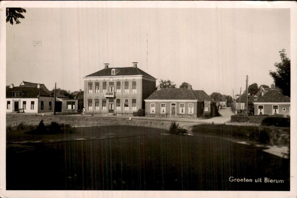 Bierum - Huizen - Dorpsgezicht, Ophalen of Verzenden, 1920 tot 1940, Gelopen, Groningen