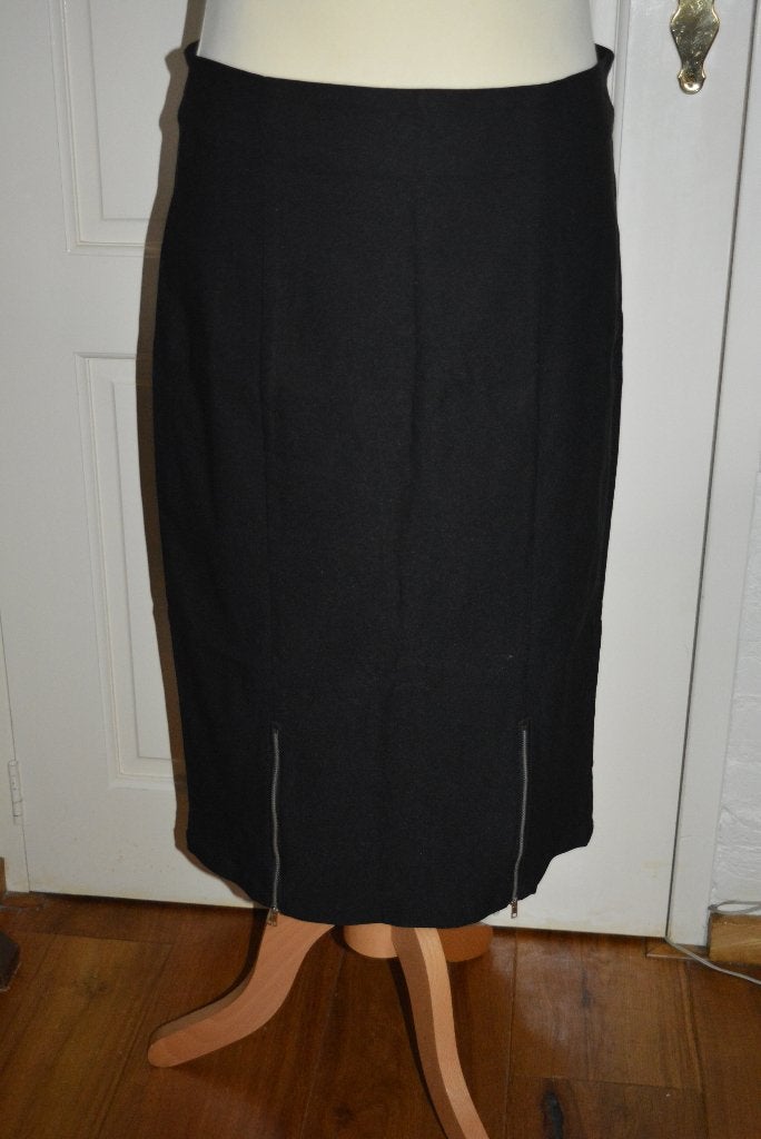 One More, leuke halflange kokerrok, mt 44, Kleding | Dames, Zwart, Maat 42/44 (L), Zo goed als nieuw, Knielengte