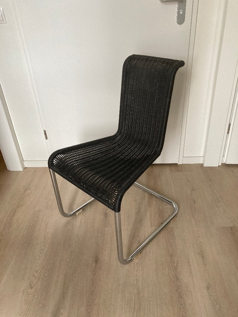 Rieten Tecta B20 stoel Vintage, Ophalen, Gebruikt, Zwart, Metaal