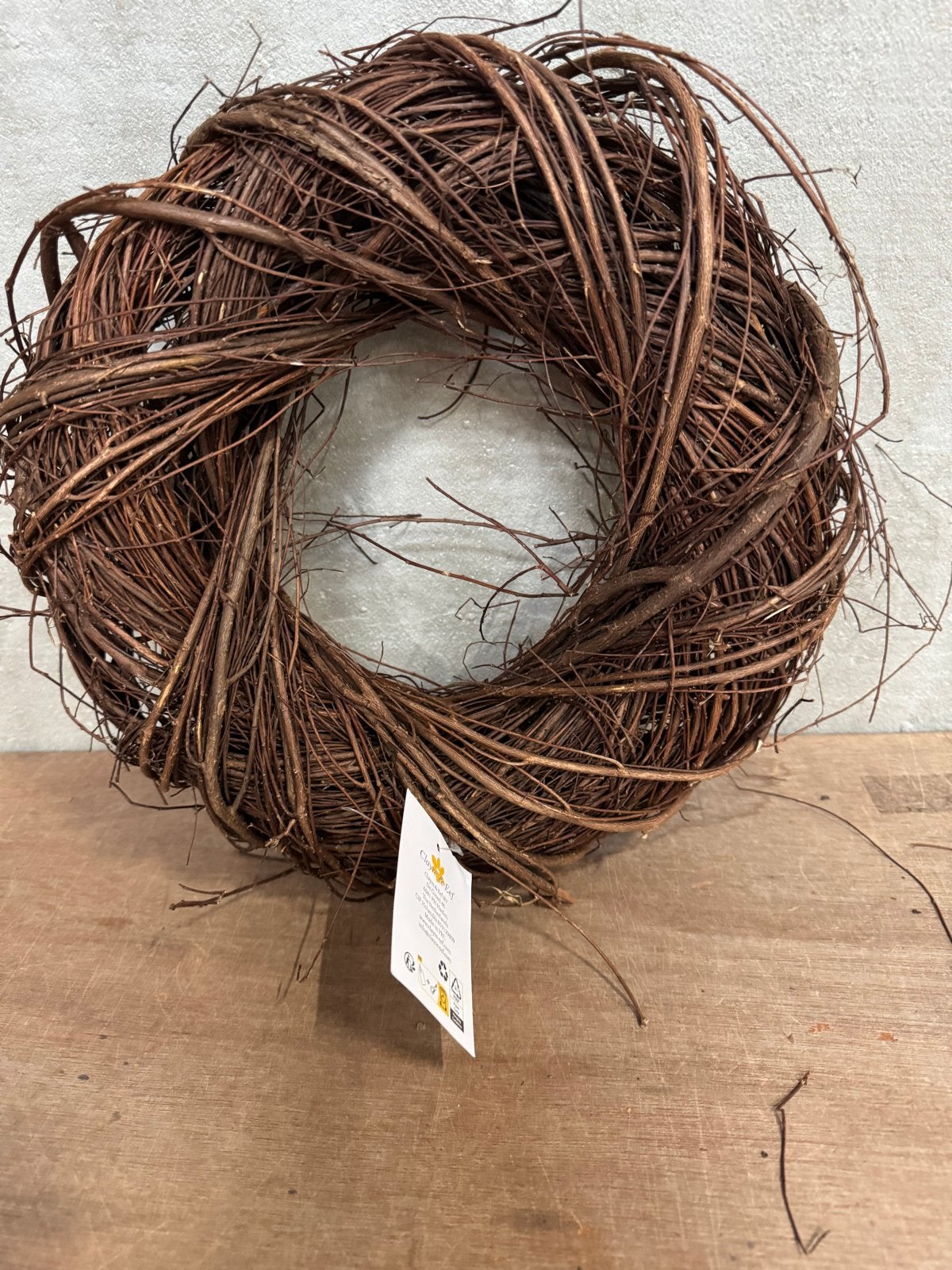 Decoratieve krans van natuurlijk materiaal - Clavre & Eef, Ophalen of Verzenden, Nieuw, Krans, Natuurlijk materiaal