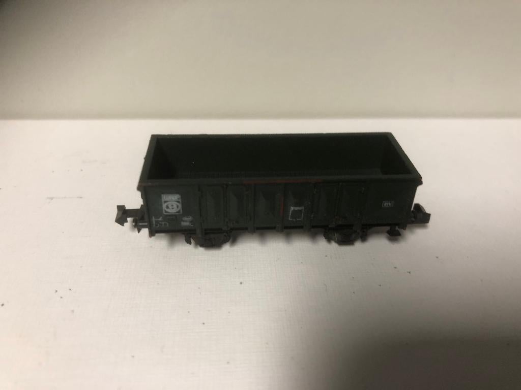 Minitrix Riv-Europ groene hogebordwagon, Hobby en Vrije tijd, Modeltreinen | N-Spoor, Ophalen of Verzenden, Gelijkstroom, Wagon