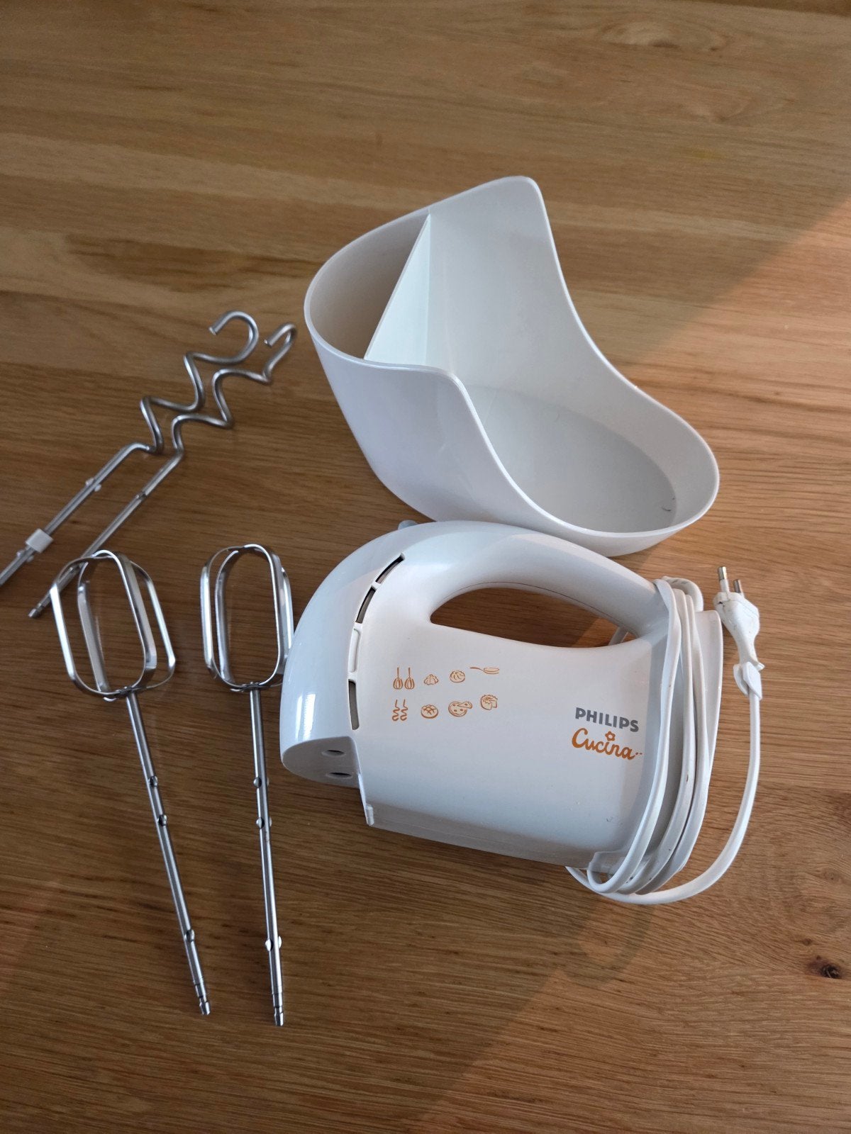 Philips Cucina Handmixer met Gardes en Deeghaken, Ophalen of Verzenden