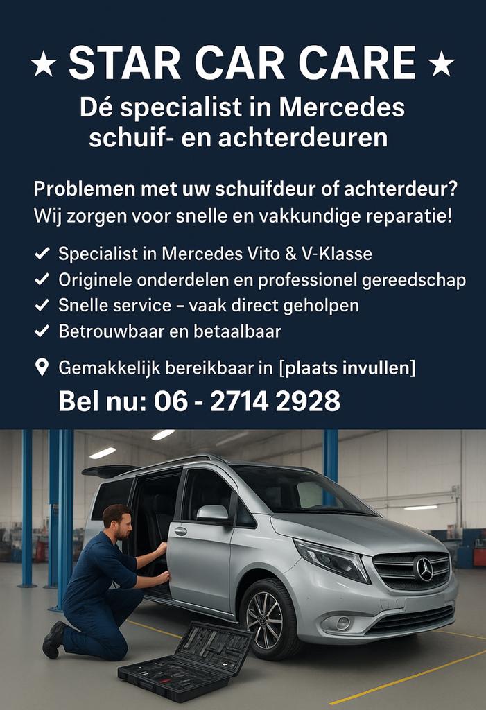 W447 Schuifdeur Reparatie & Kabel Vervanging, Auto-onderdelen, Ophalen of Verzenden, Mercedes-Benz
