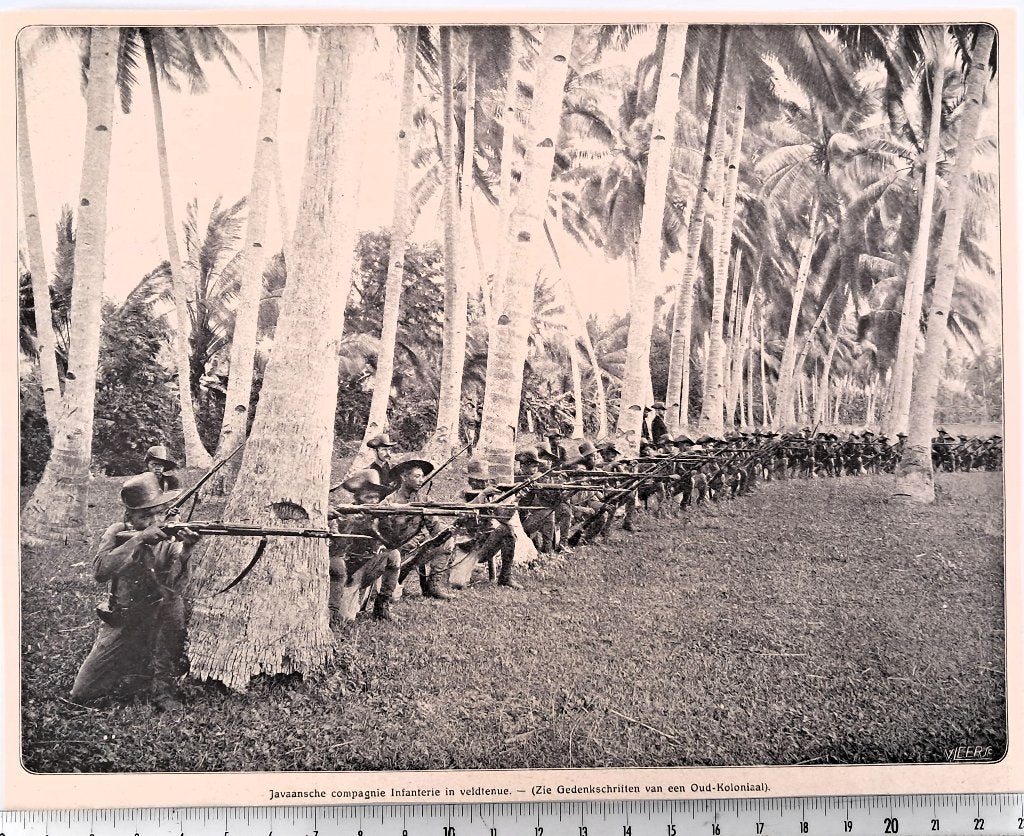 Leger Indië 1912; Comp. Javaanse Infanterie in veldtenue, Verzamelen, Verzenden, Voor 1940, Gebruikt, Overige onderwerpen
