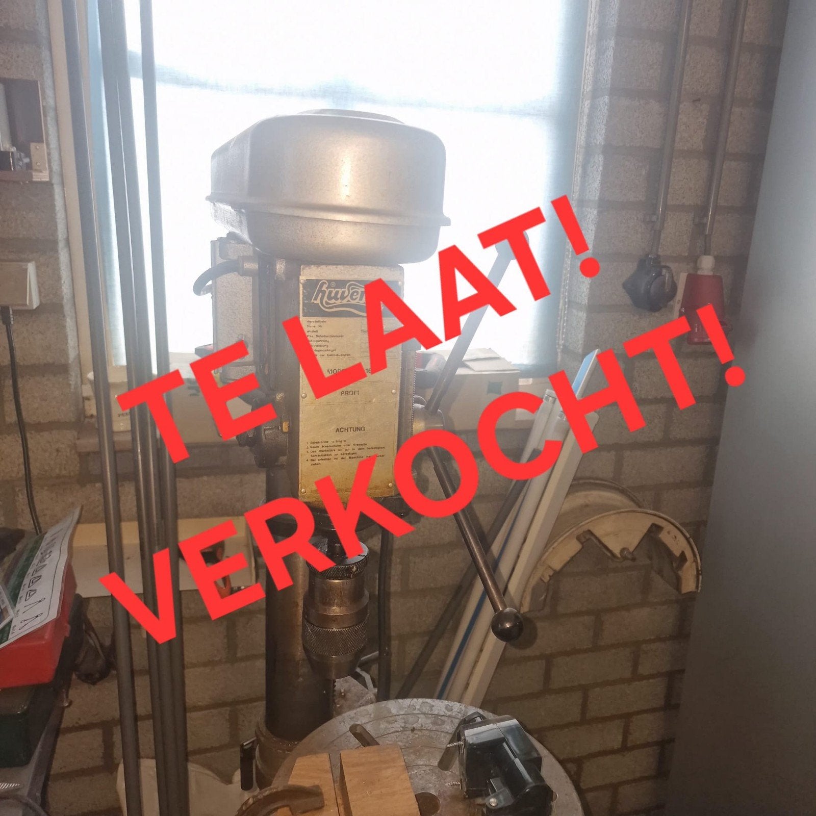 Helaas VERKOCHT - Huvema Kolomboormachine HU 16 - Model 1991, Doe-het-zelf en Verbouw, Gereedschap | Boormachines, Ophalen, Gebruikt