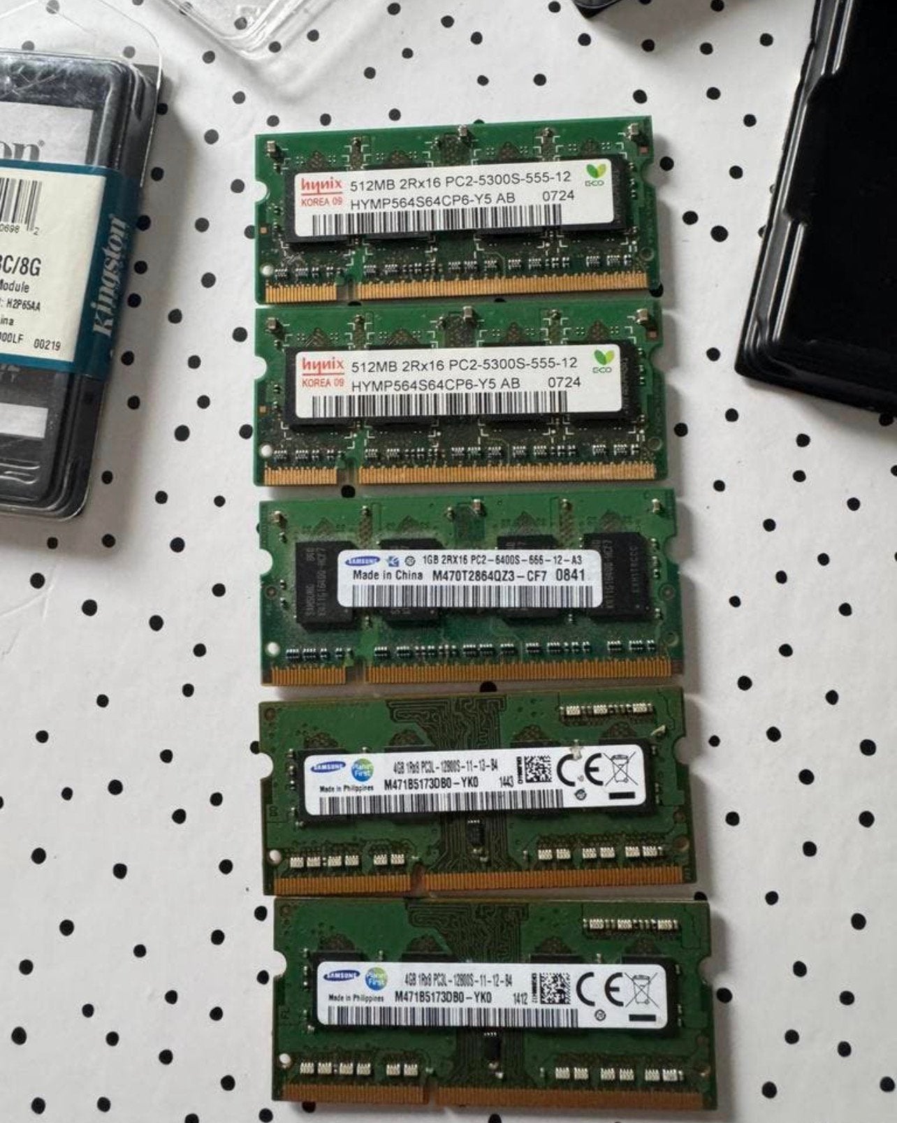 Diverse geheugenmodules 512 mb 1gb 4gb DDR2 DDR3, Ophalen, Gebruikt, DDR3, Laptop