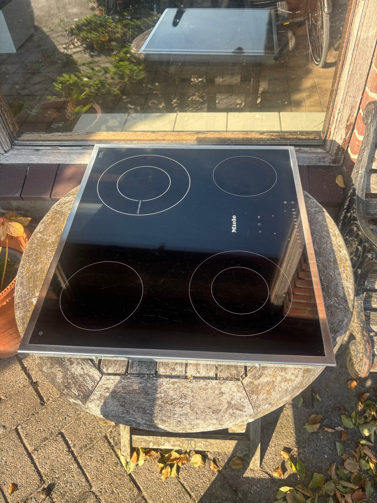 Miele KM 6202 kookplaat, 4 zones, Boost, RVS rand, Gebruikt, Inbouw, Inductie, 4 kookzones