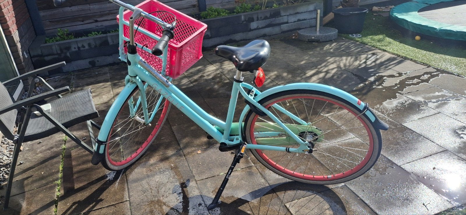 Gazelle damesfiets met mandje - Lichtblauw, Ophalen of Verzenden, Gebruikt, Gazelle