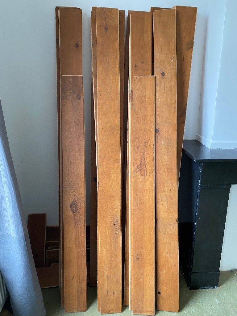 Houten vloer, Doe-het-zelf en Verbouw, Ophalen, Nieuw, Vloerdelen of -planken, 10 m² of meer