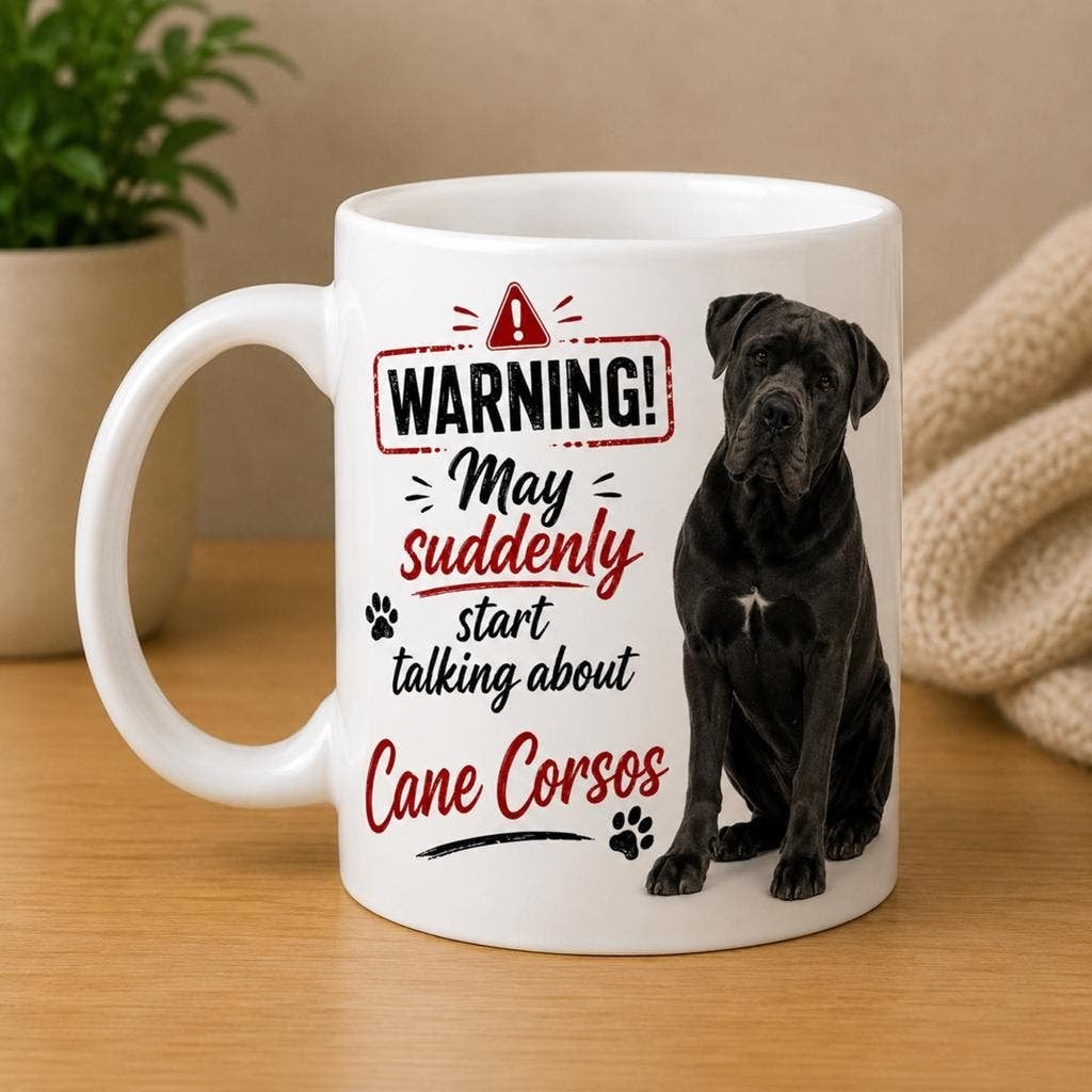 Cane Corso Warning Mok, Dieren en Toebehoren, Honden-accessoires, Nieuw, Verzenden