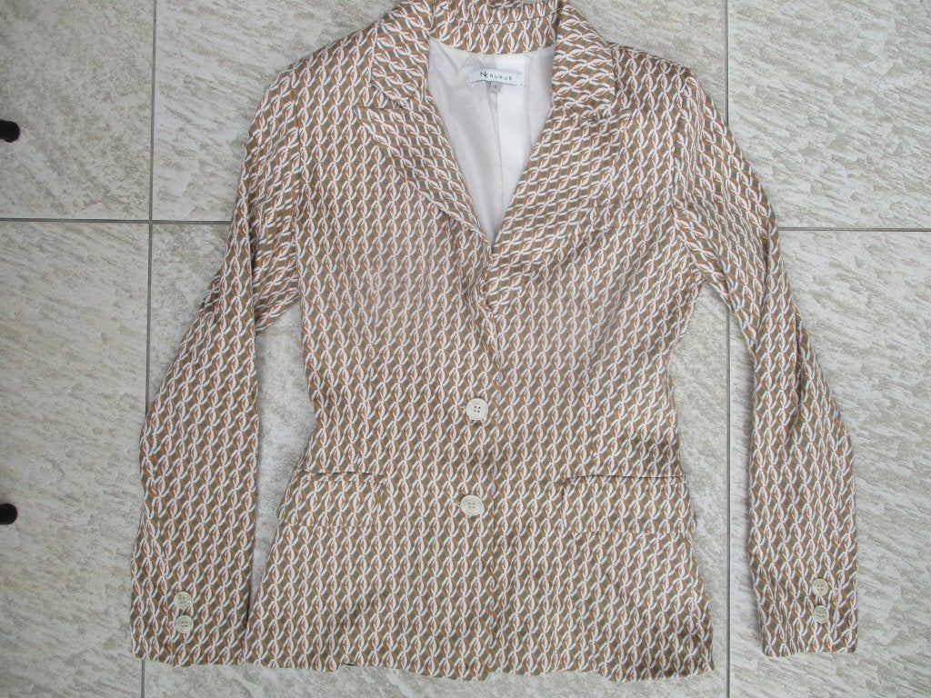 Nukus blazer jasje ecru / groen / oranje maat S colbert jas, Overige kleuren, Ophalen of Verzenden, Zo goed als nieuw, Jasje