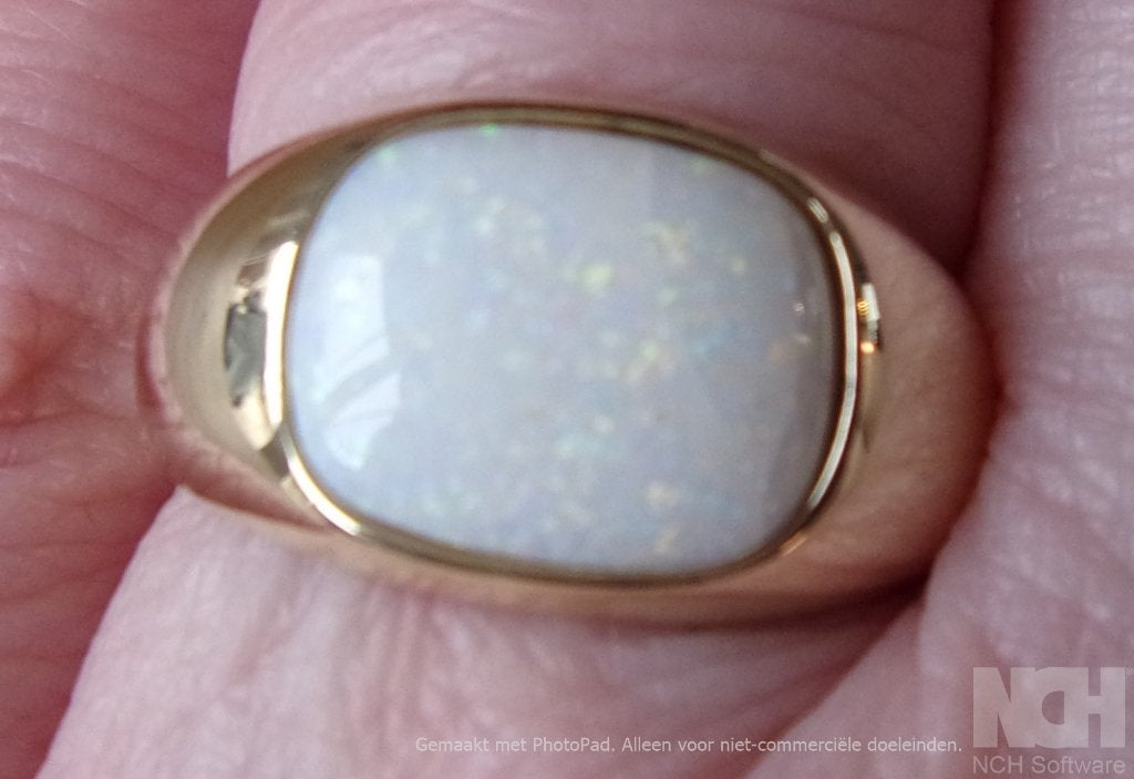 Kostbare HEREN (pink) ring met witte Opaal - BCI, 18 tot 19, Verzenden, Wit, Heer