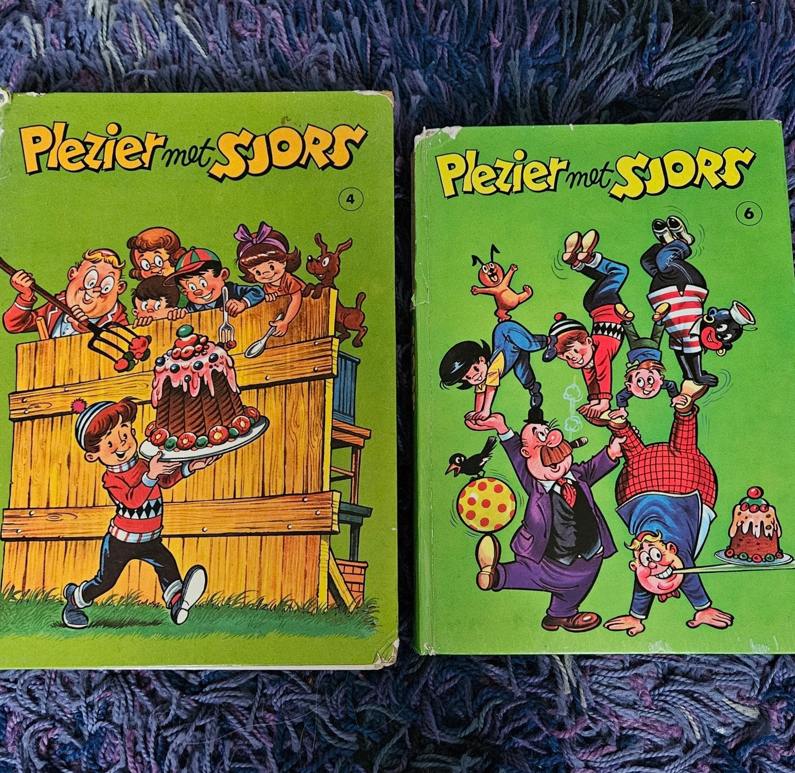 Plezier met Sjors - Nr. 4 en 6 - Vintage hardcover stripboek, Boeken, Meerdere stripboeken, Ophalen of Verzenden, Gelezen