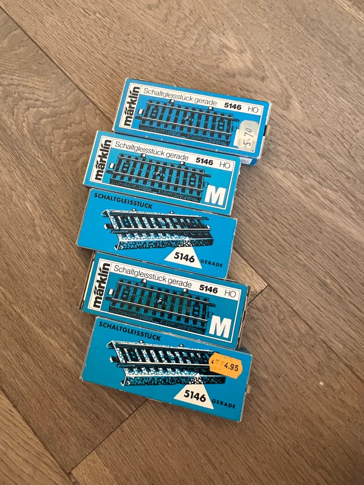 Märklin 5146 Schakelrails H0 - 5 stuks, Ophalen, Wisselstroom, Gebruikt, Rails