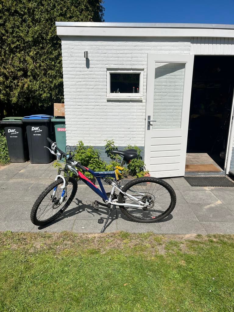 Mountainbike met schijfremmen en vering, Gebruikt, Hardtail, Heren, Schijfrem